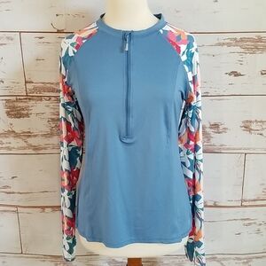 The American Outdoorsman Floral Sleeve 1/2 Zip Suntee